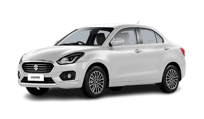 White hatchback car for cab service in Ahmedabad